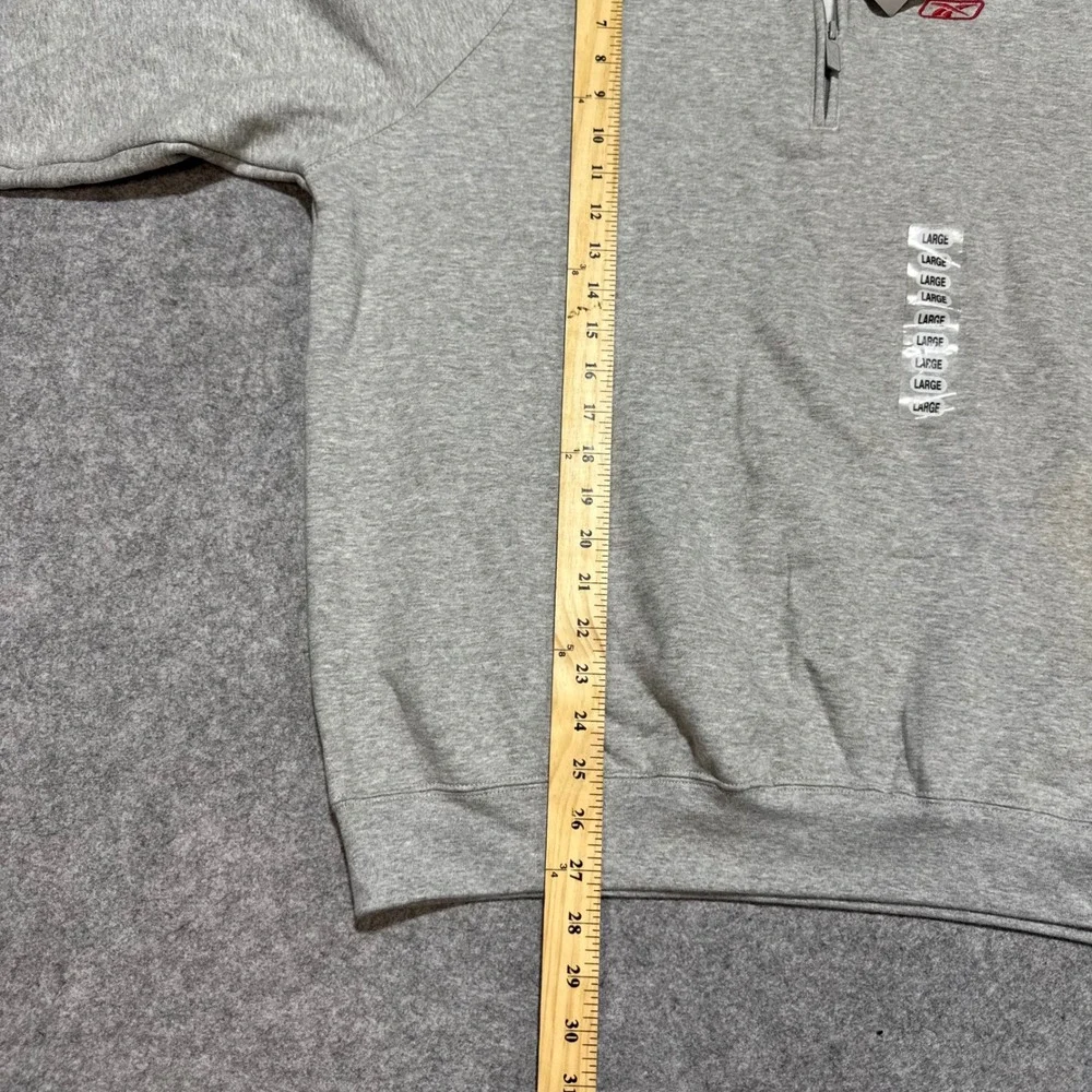 Reebok Mens Quarter Zip Pullover Sweatshirt Heather Gray RBLK111704 Large NWT